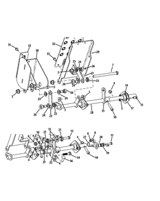 Pedal Controls Diagram and Parts List for S6031-KW 53DI8DU6050-31HP Cub Cadet Lawn Tractor